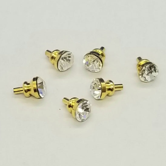 Crystal Door Knobs - Set of 6 - 1/12 Scale Dollhouse Miniature