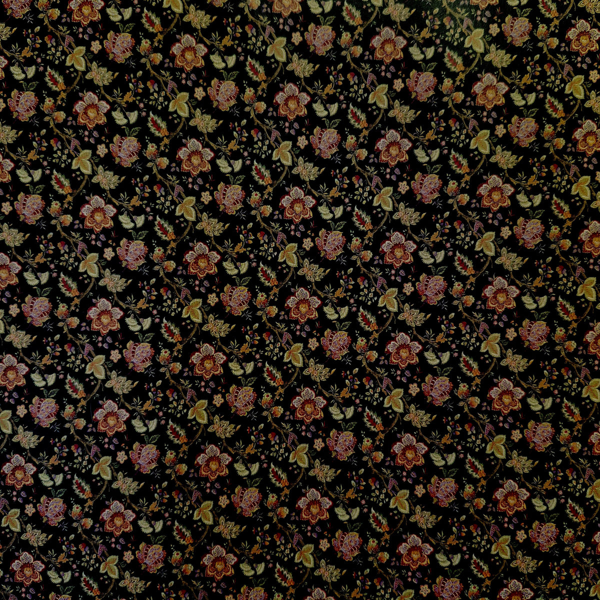 Floral on Black Background - Wallpaper