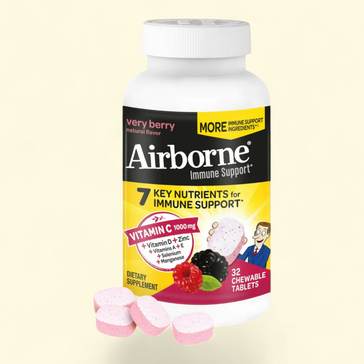 Airborne Chewable Tablets, 1000mg, 32 ct