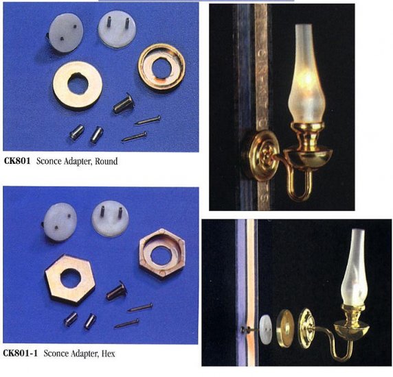 Sconce Adapter - 12 Volt Lighting Accessory - 1/12 Scale Dollhouse Miniature