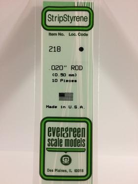 Evergreen Rod .020" Diameter - Opaque White Polystyrene - #218