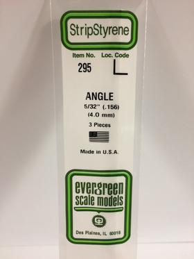 Evergreen Angle .156" - Opaque White Polystyrene - #295