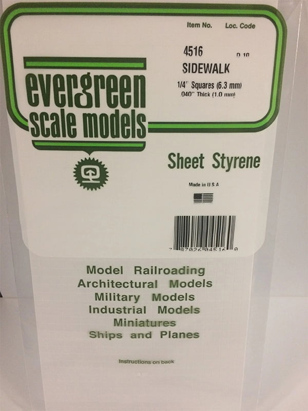 Evergreen Sidewalk - 1/4" - Opaque White Polystyrene - #4516