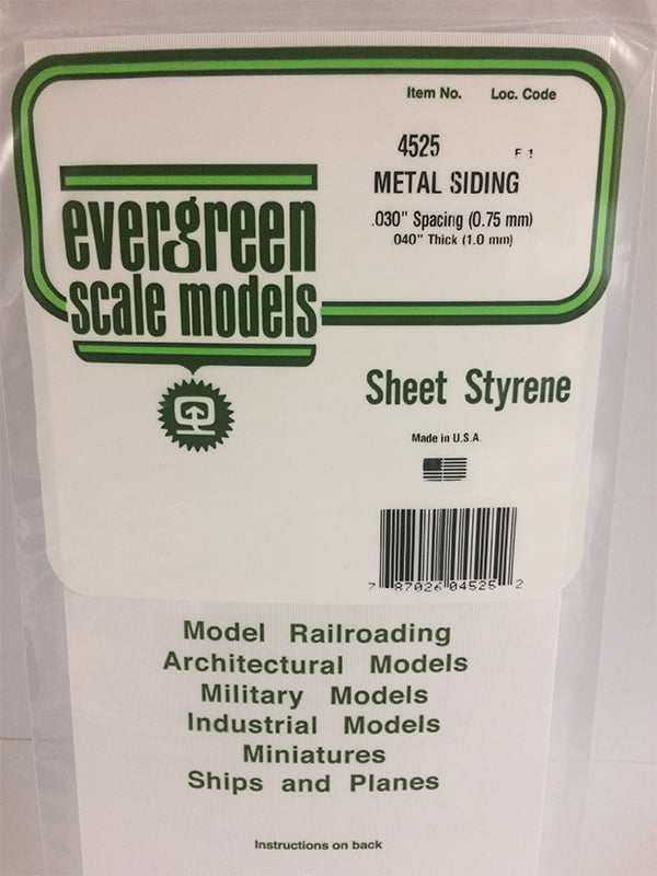 Evergreen Metal Siding .030" - Opaque White Polystyrene - #4525