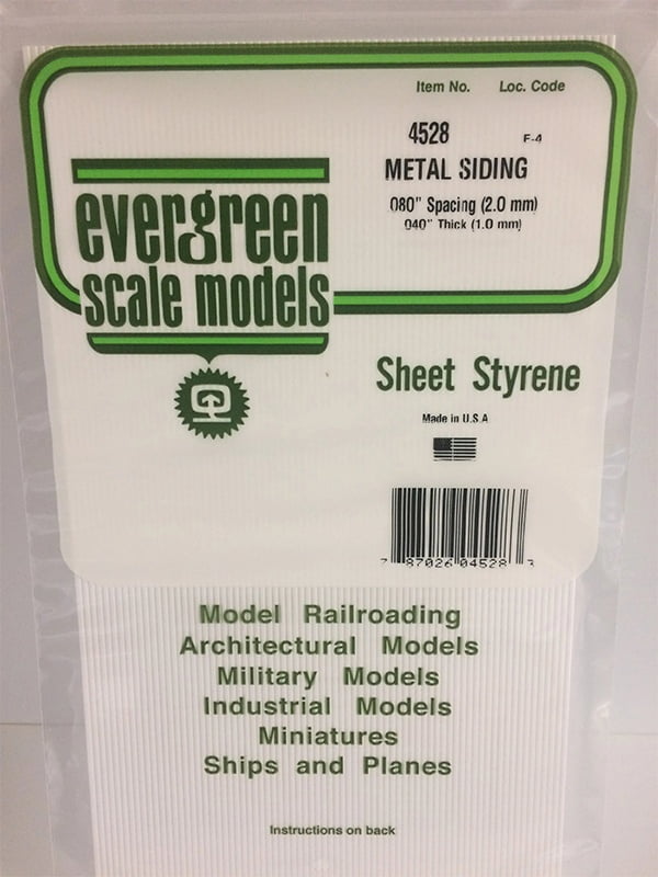 Evergreen Metal Siding .080" - Opaque White Polystyrene - #4528