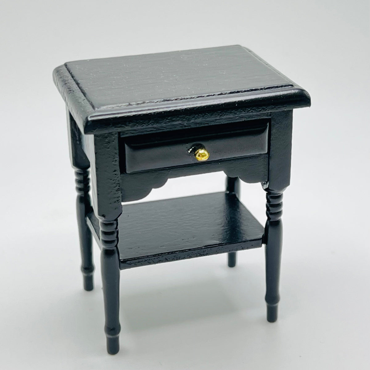 Black Side Table - 1/12 Scale Dollhouse Miniature