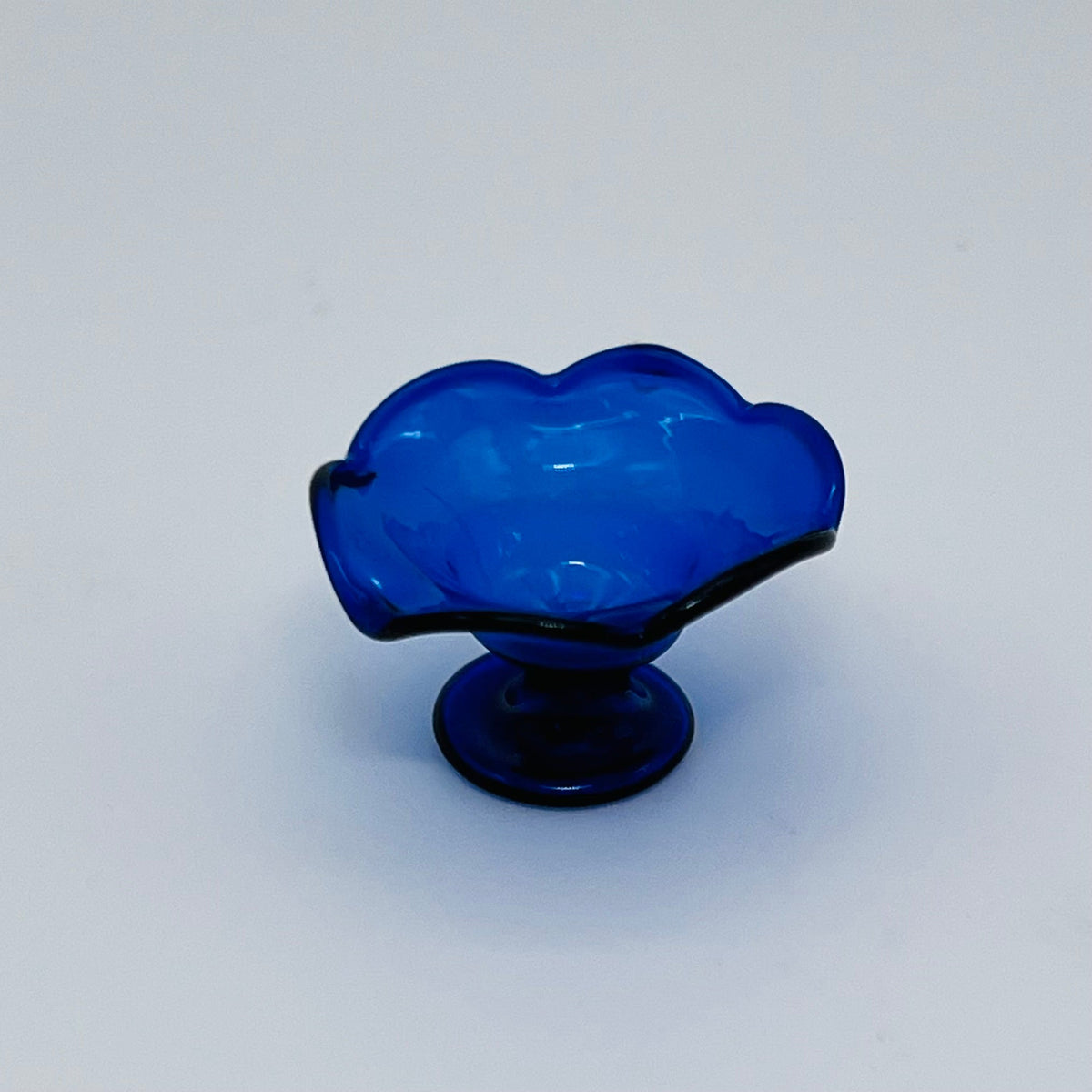 Cobalt Blue Fruit Bowl - Glass - 1/12 Scale Dollhouse Miniature