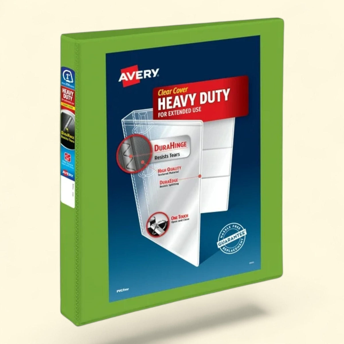 Avery View Binder, 1", Green, Slant Ring, One-Touch, 250 Sheet Capacity