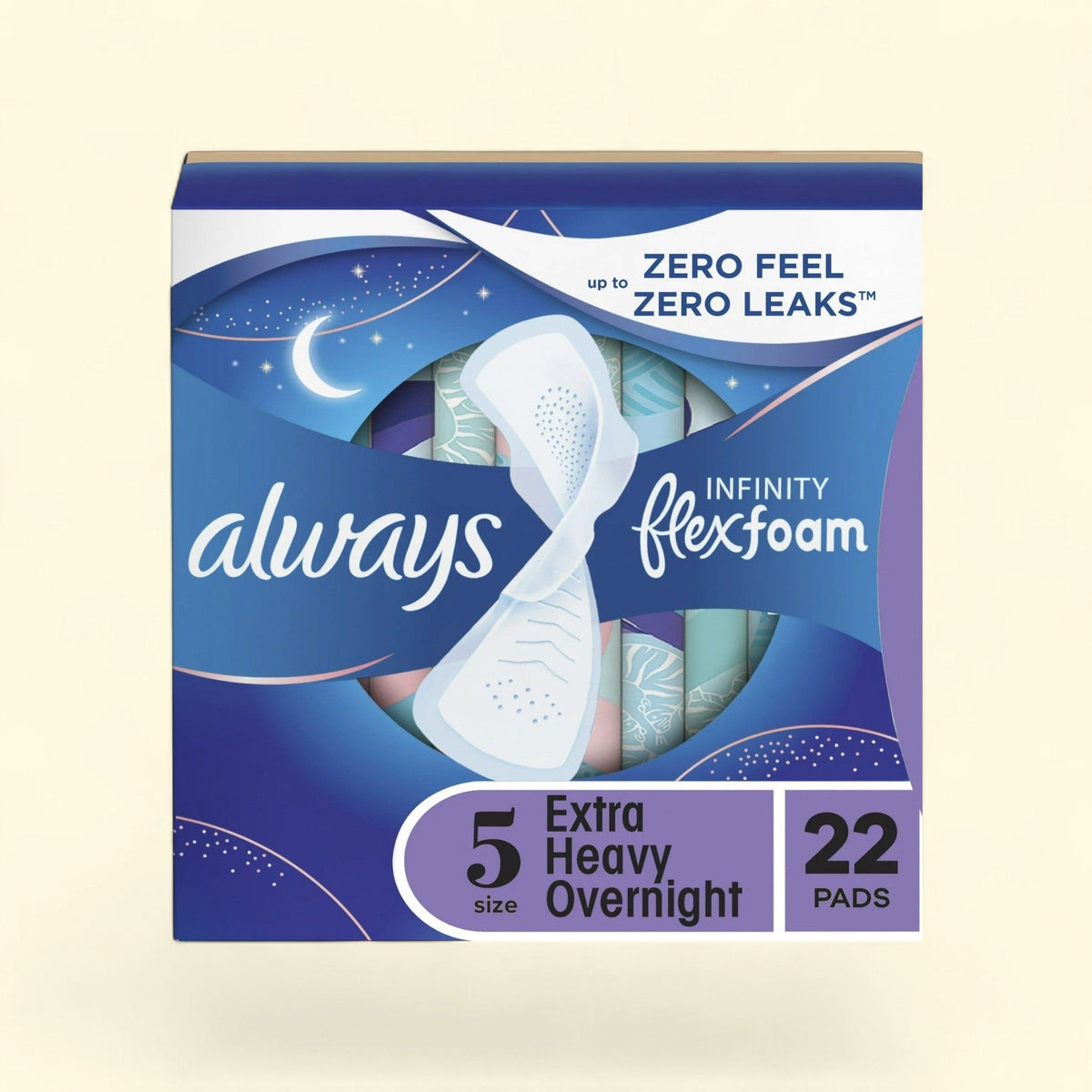 Always Infinity Feminine Pads, Size 5, 22 Count