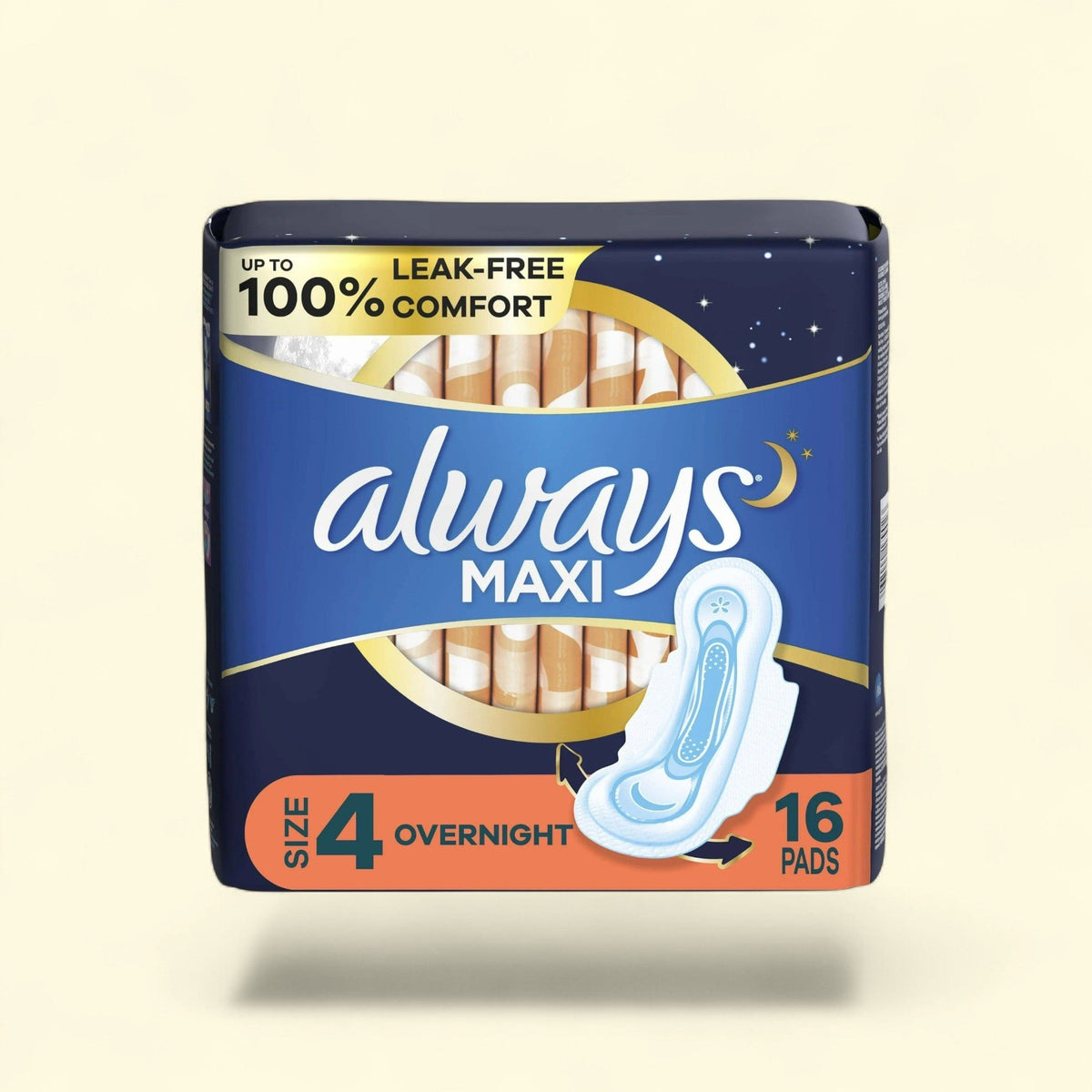 Always Maxi Overnight Pads, Size 4, 16 CT