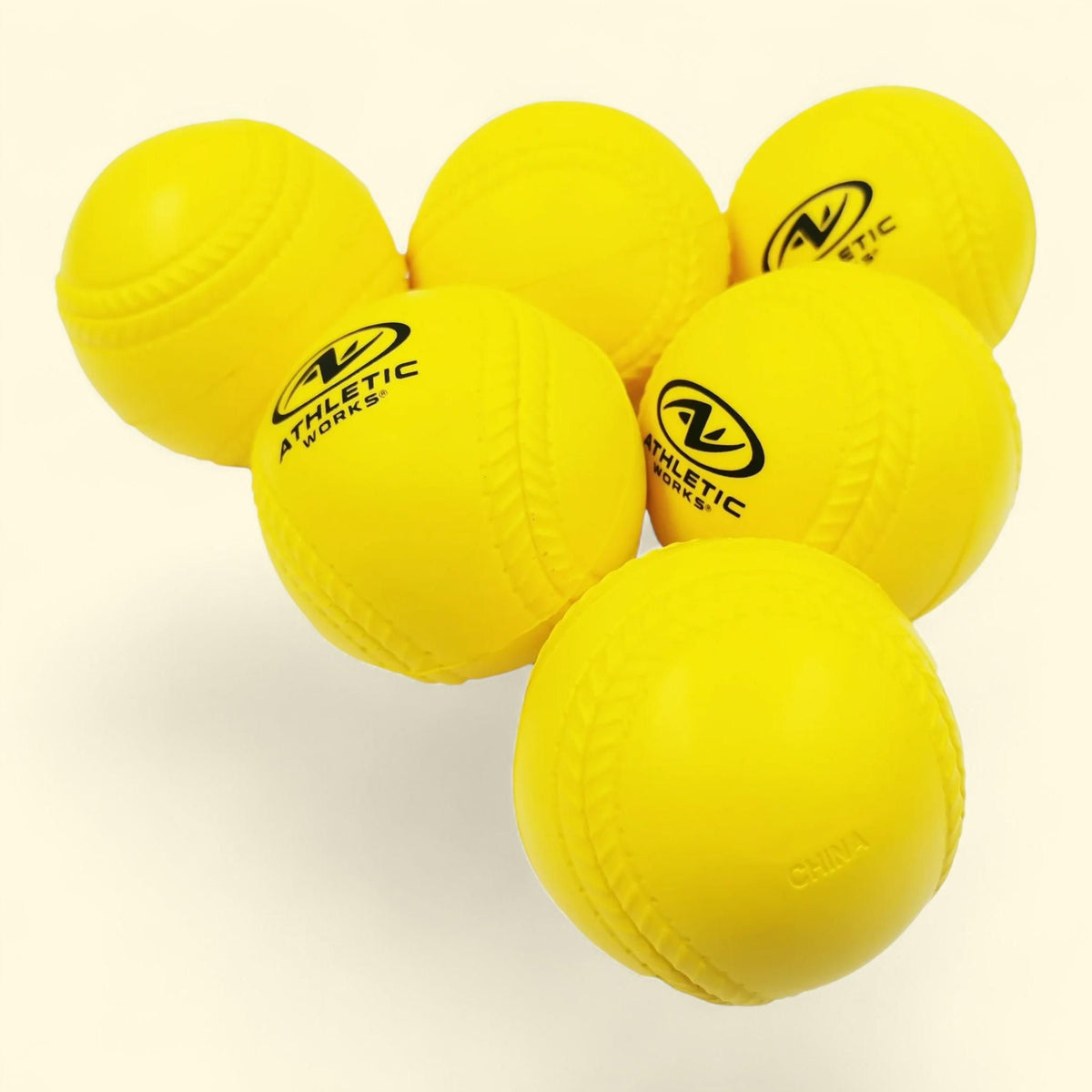 Athletic Works Practice Foam Baseballs, 9 in., 6 pack