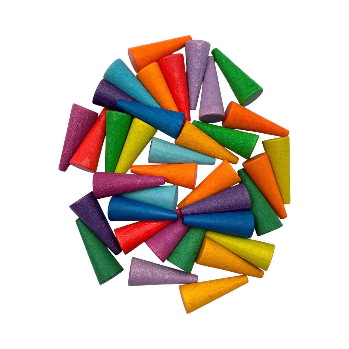 **Pre-order (Ships in 1-2 Weeks)**36 Pieces Colored Wooden Mandala Rainbow Loose Parts