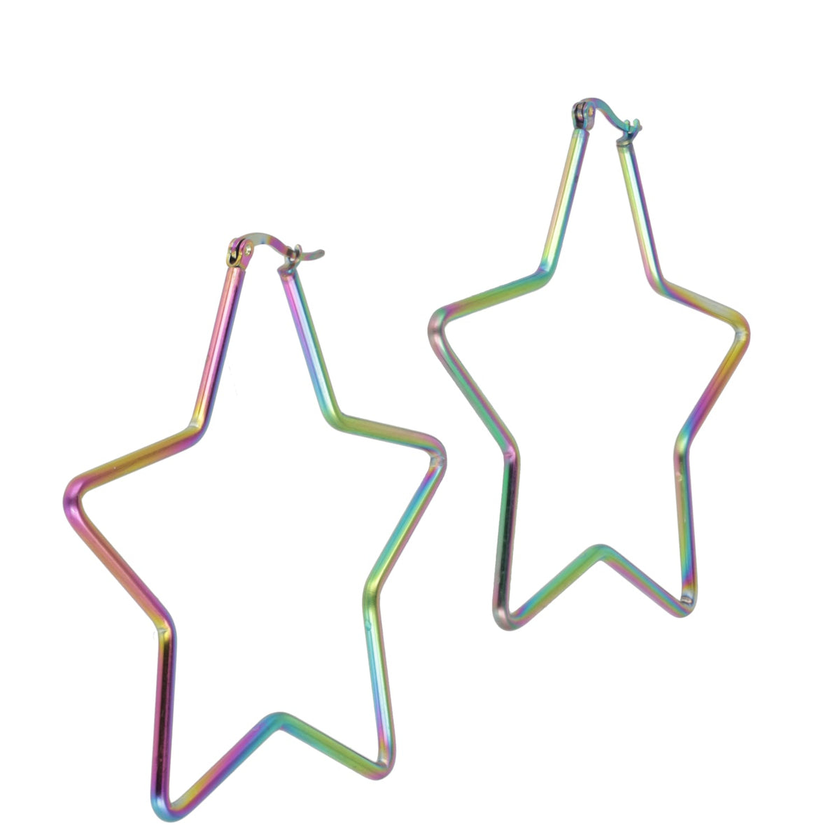 Mega Super Star Hoop Earrings (Rainbow)