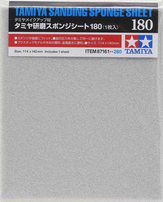 Tamiya Sanding Sponge Sheet - 180 Grit