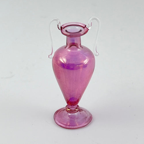 Iridescent Pink Glass Vase - 1/12 Scale Dollhouse Miniature