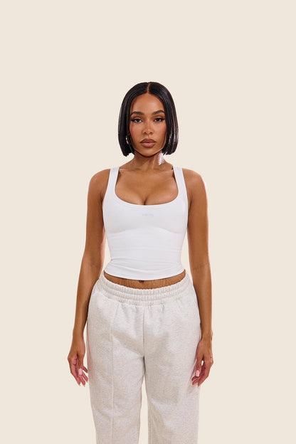 The Sculpt Vest Top in White