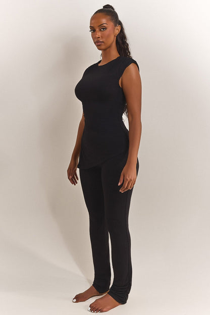The Drape Ruche Top in Black