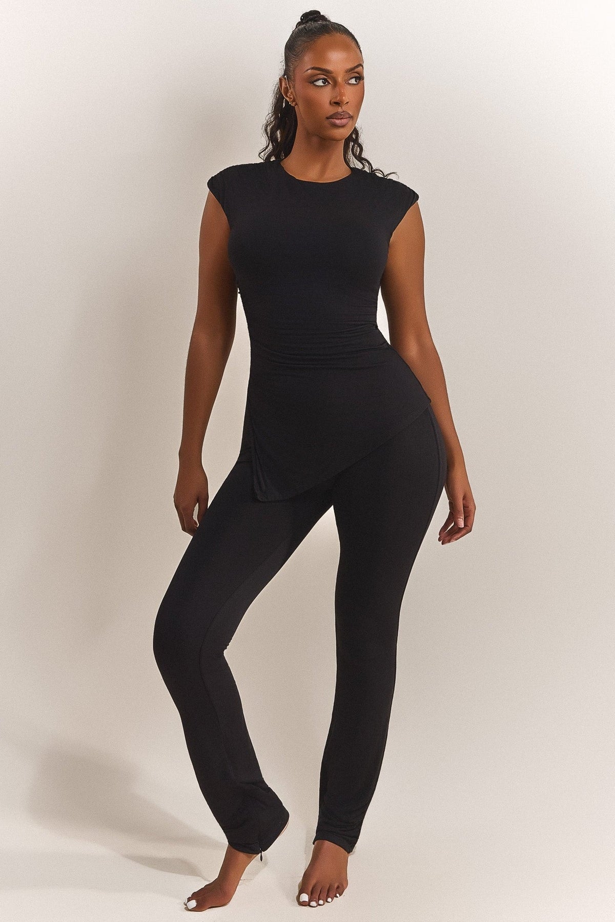 The Drape Ruche Top in Black