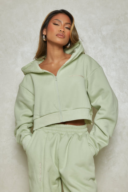 The Essentials Cropped Jacket in Sage