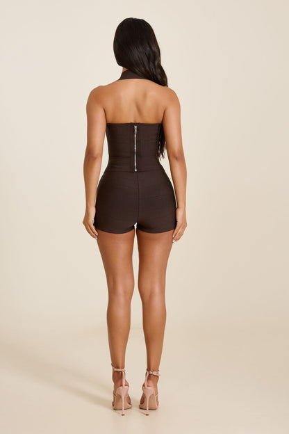 The Natalia Mini Shorts in Brown