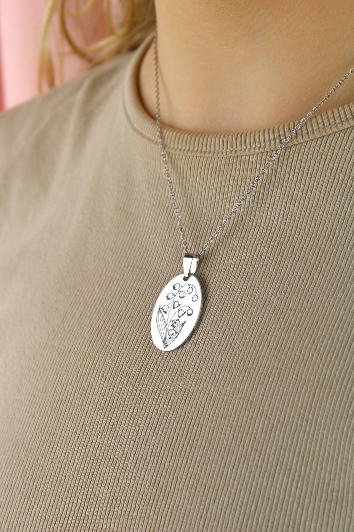 May Birth Flower Necklace - Lily of the Valley
