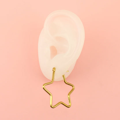 Medium Super Star Hoop Earrings (Gold Plated)