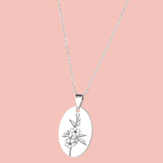 March Birth Flower Necklace - Cherry Blossom