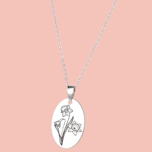 March Birth Flower Necklace - Daffodil