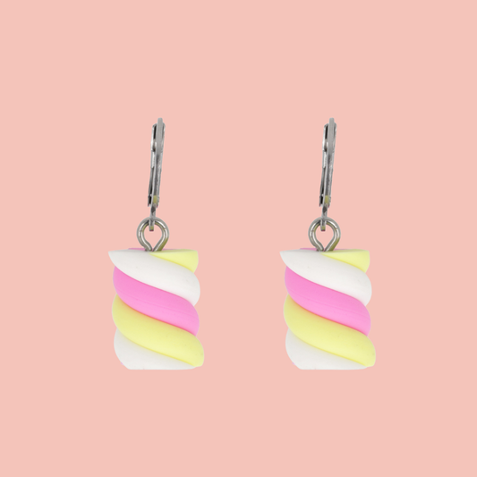 Marshmallow Huggie Hoop Earrings