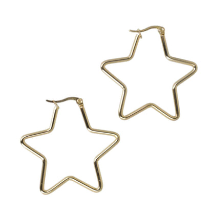 Medium Super Star Hoop Earrings (Gold Plated)